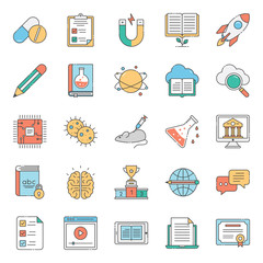 Educational Idea Flat Icons Pack 
