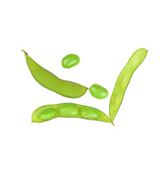 edamame beans isolated on white background