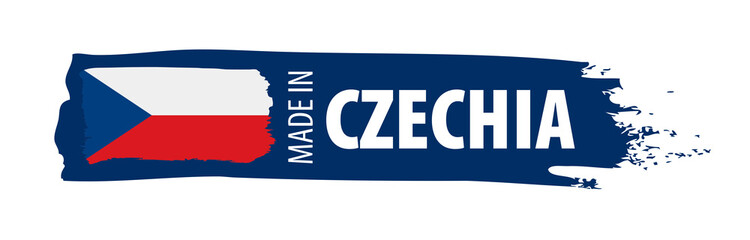 Czechia flag, vector illustration on a white background