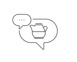 Milk jug for coffee icon. Chat bubble design. Fresh drink sign. Beverage symbol. Outline concept. Thin line milk jug icon. Vector