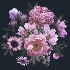 Vintage Strauß schöner Gartenblumen. © marinavorona