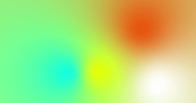 Blurred multicolored bright lights on gradient background. Soft gradient bacground with four color crossing together. Fluid liquid colored smooth animation. Minimal futuristic background in neon color