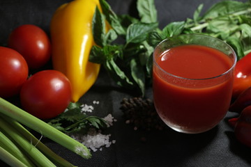 fresh tomatoes and tomato juice