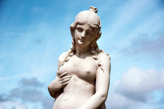 Abstract image of the statue of the ancient goddess Aphrodite (Venus), goddess of beauty and love, patron of love, the standard of feminine beauty and temptation.