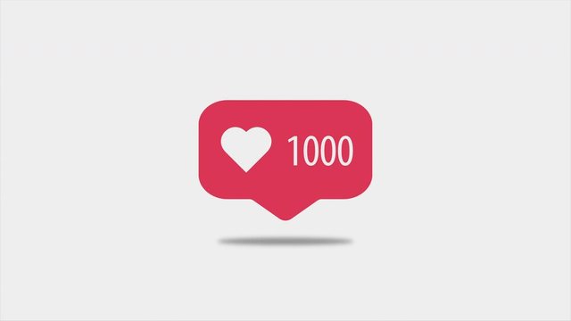 Instagram followers list rising to one thousand animation template bubble