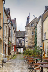 Street in Noyers, Yonne, France