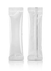 white aluminum foil sachet for instant coffee product design mock-up - 303555278