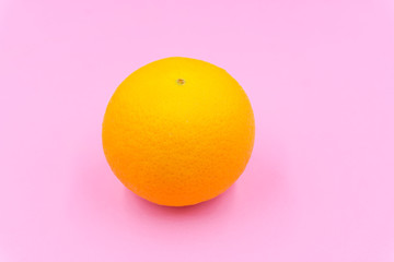 Organic freshness Orange fruit on Isolated pink background