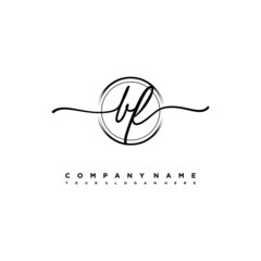 BF Initial handwriting logo design with brush circle lines black color. handwritten logo for fashion, team, wedding, luxury logo.