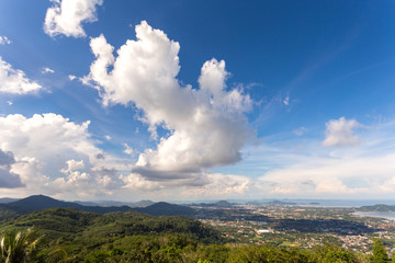 Naklejka na ściany i meble Phuket town view from the mountain