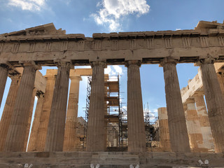 Parthenon of Acropolis of Athens, Greece. Front view