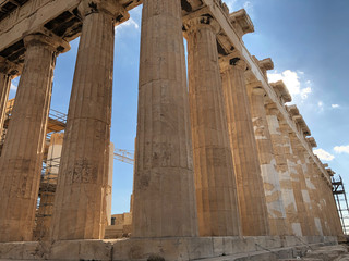 Columns of ancient Parthenon temple, Athens, Greece