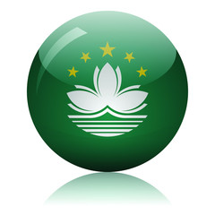 Macau's flag glass icon vector illustration