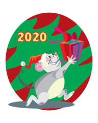 Vector Christmass mouse 1