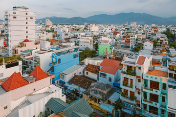 Fototapeta premium Panoramic view of evening Nha Trang