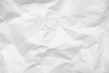 White crumpled paper texture background.	