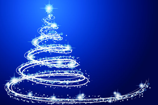 Christmas tree made of bokeh with lights