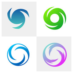 Set of Turbine Circle Logo Design Concept Vector. Vortex Logo Template. Icon Symbol. Illustration