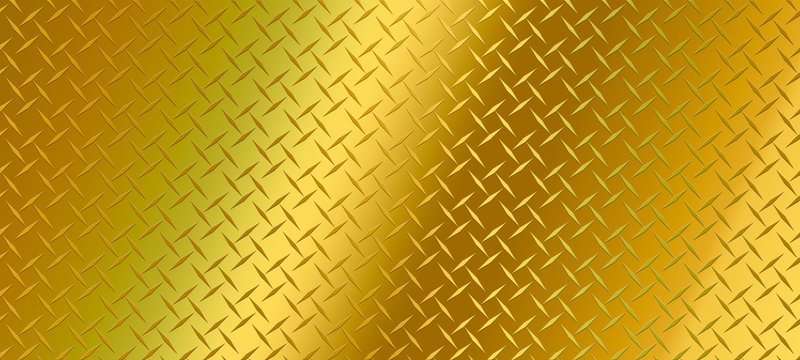 Gold diamond plate texture, Iron sheet, Seamless pattern background.illustration