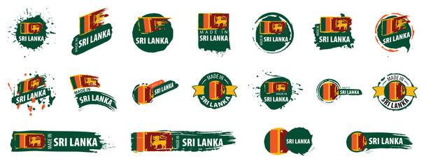 Vector set of flags of Sri Lanka on a white background