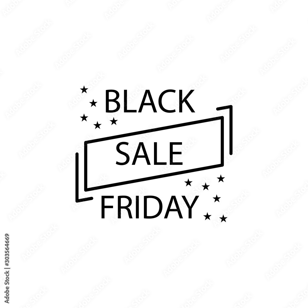 Poster ribbon, sale icon. simple line, outline vector of black friday icons for ui and ux, website or mobil