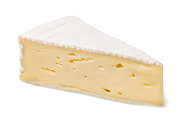 cheese brie on a white background - obrazy, fototapety, plakaty