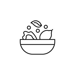 Lemon eating in a plate icon. Simple line, outline vector of organic food icons for ui and ux, website or mobile application