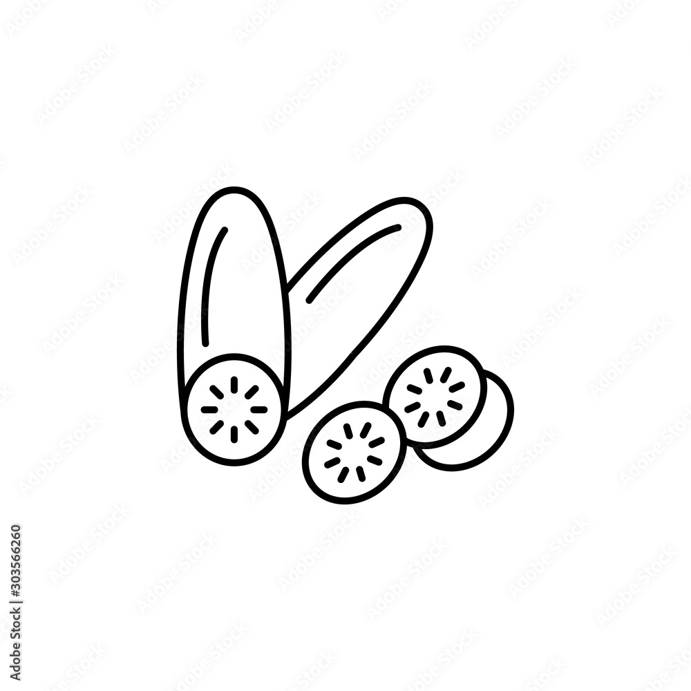 Poster cucumber icon. simple line, outline vector of organic food icons for ui and ux, website or mobile ap
