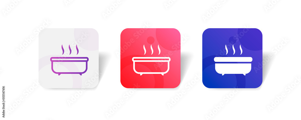 Aufkleber spa bathub round icon in smooth gradient background button