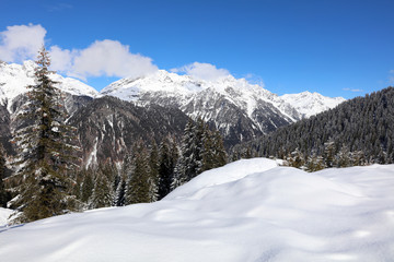 Naklejka premium Winterlandschaft in Vorarlberg. Österreich