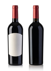 Wine bottle isolated. With blank label