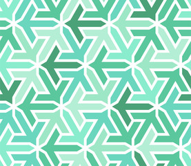 Neo mint, emerald, turquoise geometric islamic pattern with arrows. Geometric Neo mint arabic vector texture for cloth, textile, wrapping, wallpaper,background.