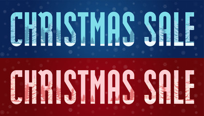 Christmas sale banners. Realistic vector illustration