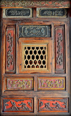 Carved wooden door