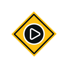 play vector icon with simple shapes