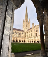 Fototapeta premium Norwich Cathedral, Norfolk, UK, during autumn/winter 2019