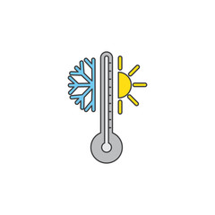 Thermometers, sun and snow icon vector