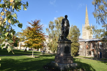 Fototapeta premium Norwich Cathedral, Norfolk, UK, during autumn/winter 2019