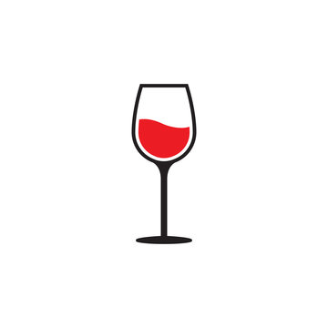 Red wine glass icon 