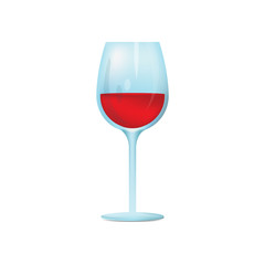 Red wine glass realistic vector