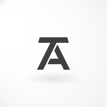 Logo Design with Combination Letter T and A Black Color