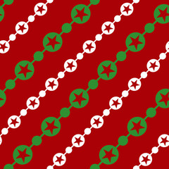 White green red star circle seamles pattern vector