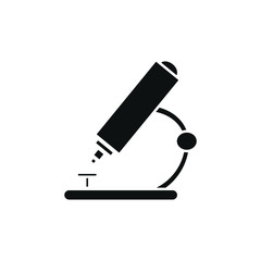 vector microscope icon with simple shapes