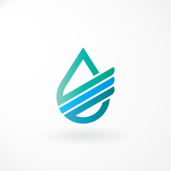 Water Logo Design with Financial Line