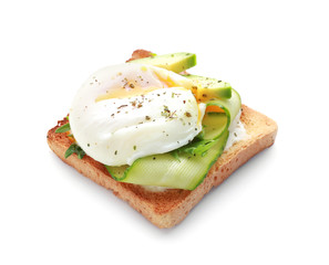 Tasty sandwich on white background