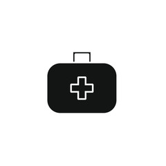 Fototapeta premium first aid kit vector icon formed with simple shapes