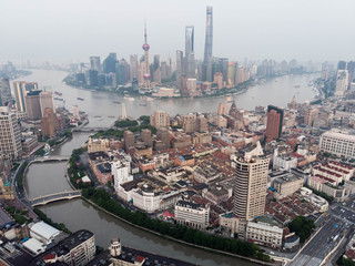 The view of the city center, Shanghai, China
