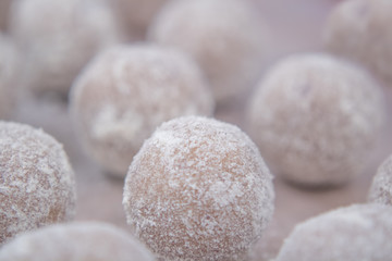Fototapeta na wymiar Close up photography of raw vegan cake balls
