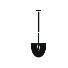 mason shovel vector icon, formed with simple shapes