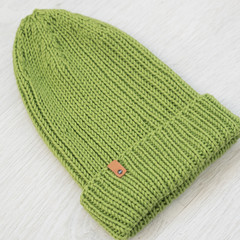 cozy knitted green hat